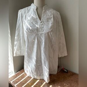 The Webster Miami At Target White Eyelet Tunic X-Large NWT